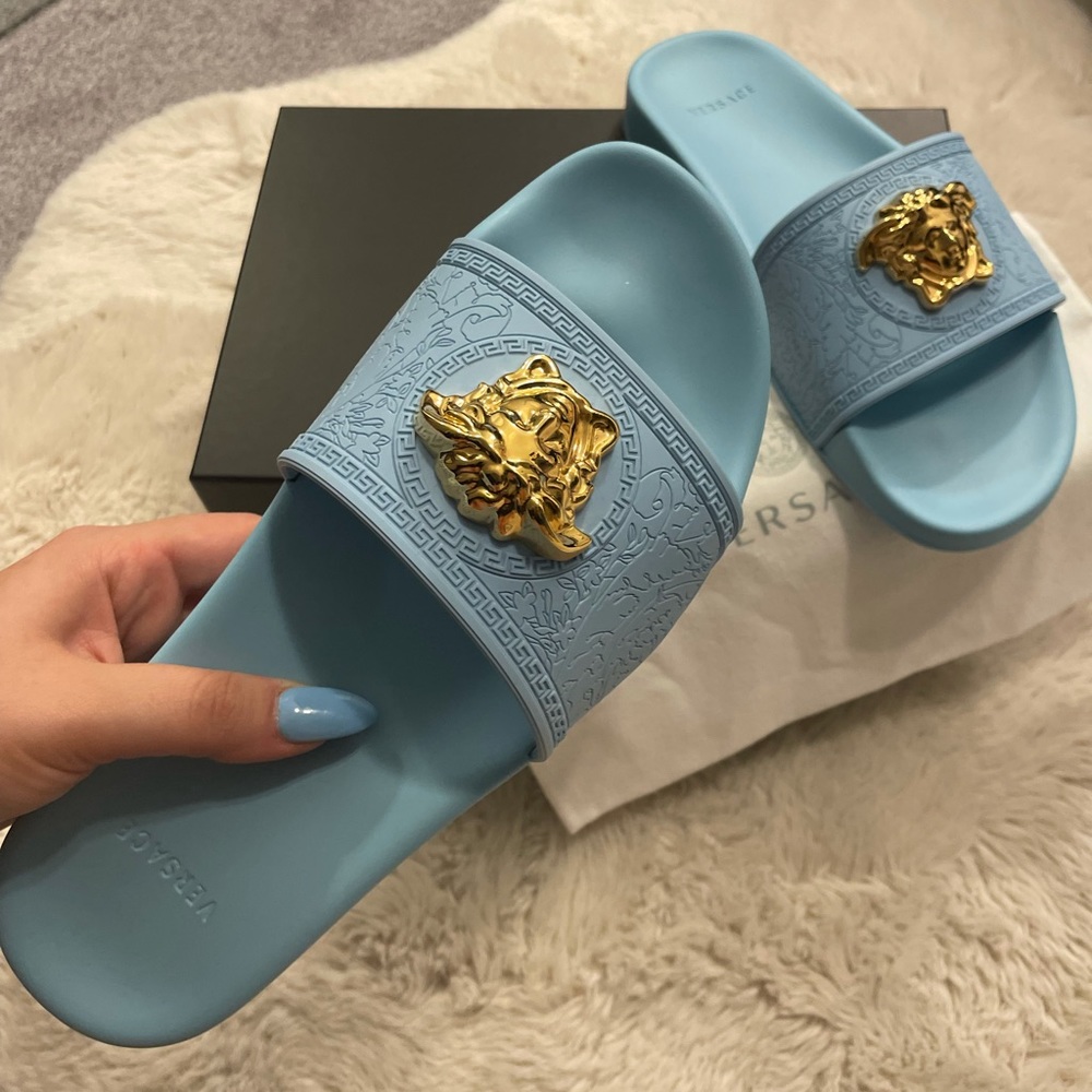 Light Blue VERSACE Palazzo Pool Slides